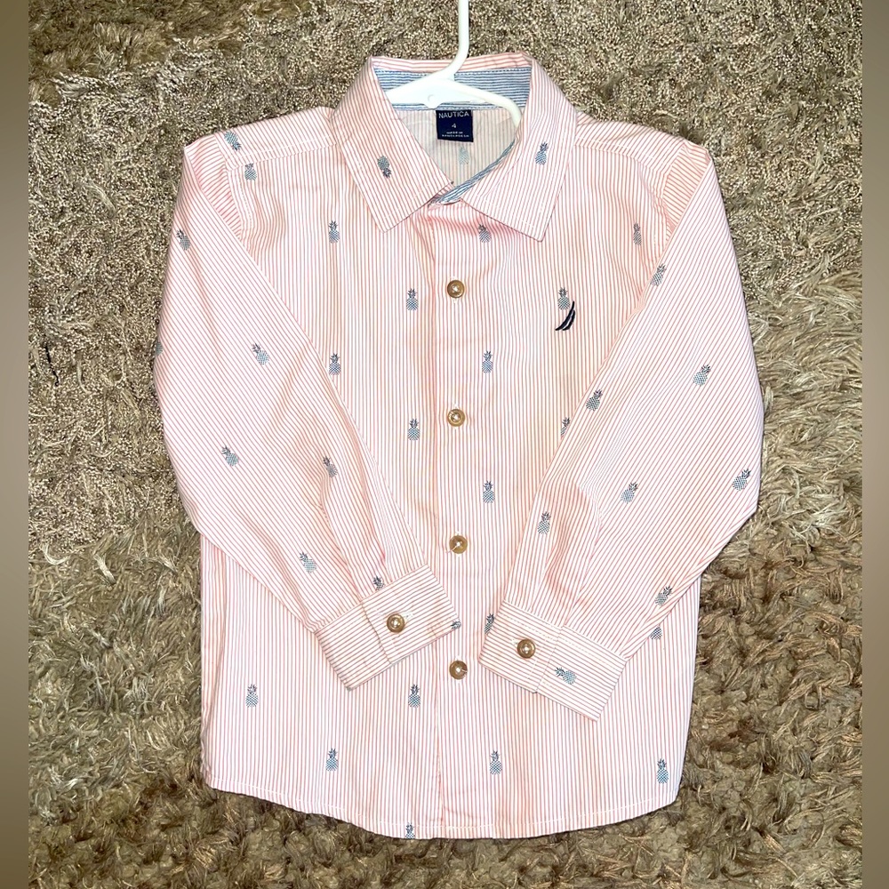 Nautica Boys Striped Button Up